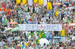 Papst Franziskus, die Jugendlichen und Brasilien Papst Franziskus, die Jugendlichen und Brasilien