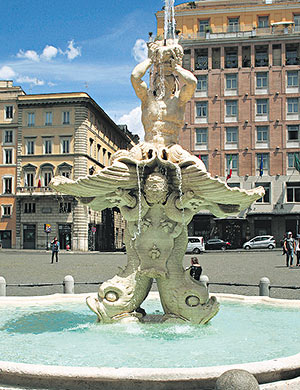 Der Tritonen- und der Bienenbrunnen an der Piazza Barberini