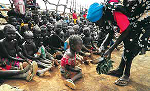 Anhaltender Hunger in der Welt ist beschmend und traurig