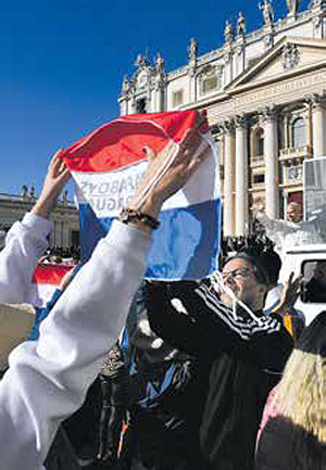 Gemeldete Gruppen bei der Generalaudienz auf dem Petersplatz am 8. Oktober