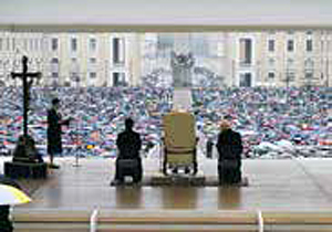 Gemeldete Gruppen bei der Generalaudienz auf dem Petersplatz am 22. Oktober