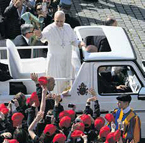 Gemeldete Gruppen bei der Generalaudienz auf dem Petersplatz am 25. M�rz